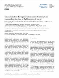 Characterization of a high detection-sensitivity atmospheric pressure ...